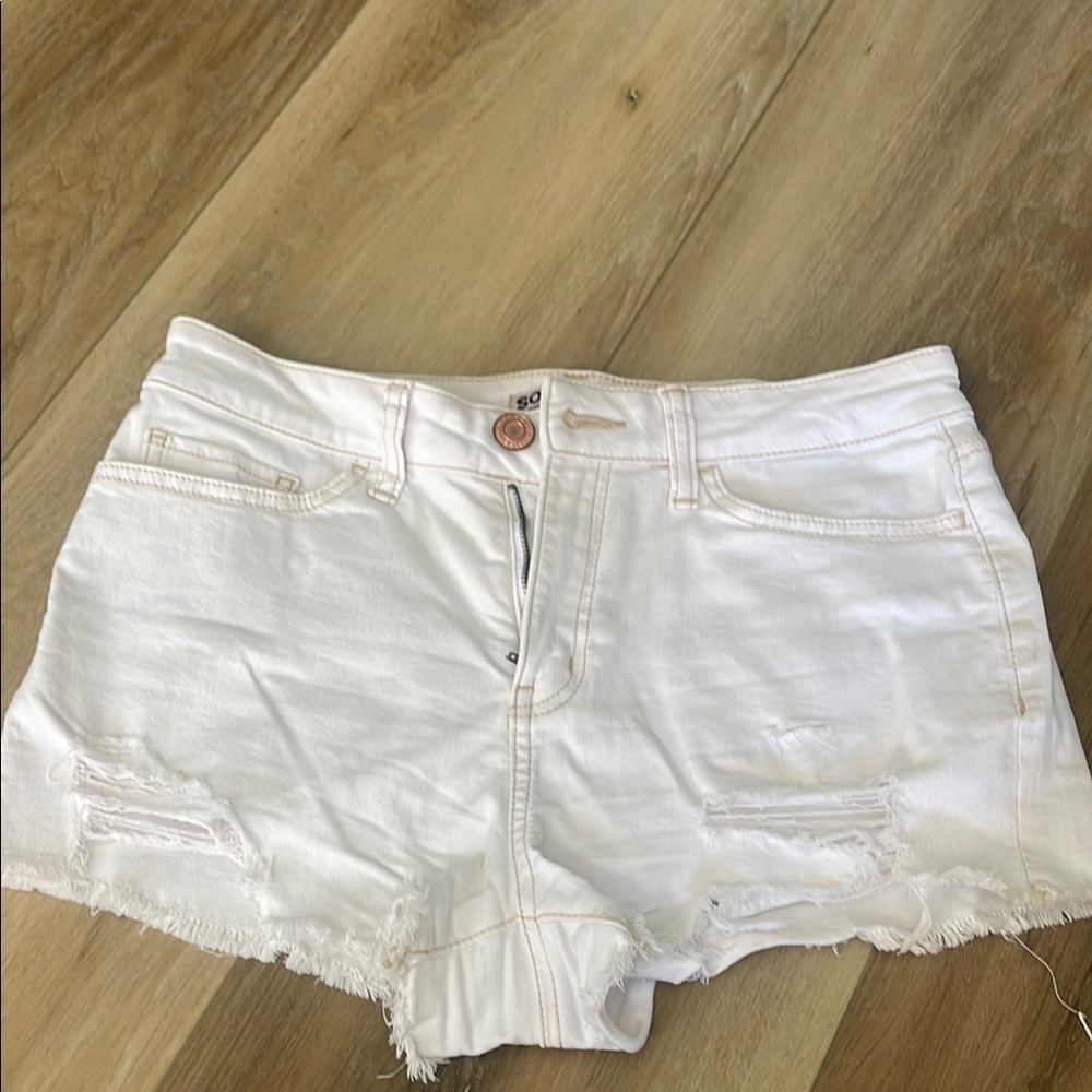 SO White Jean Shorts